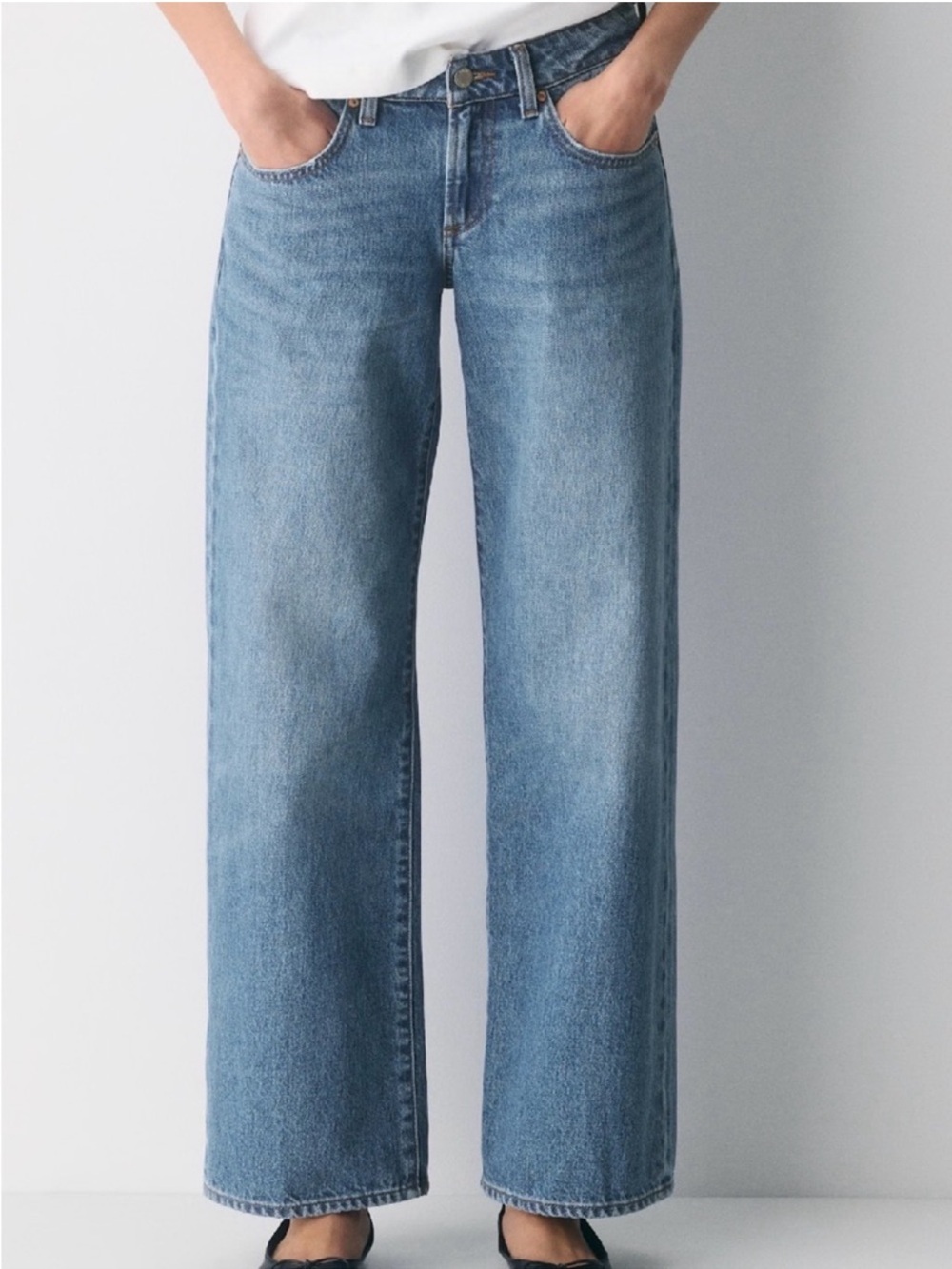 Aritzia Denim Forum The 90’s Iggy Lo Rise Baggy Wide Leg Jeans size 30